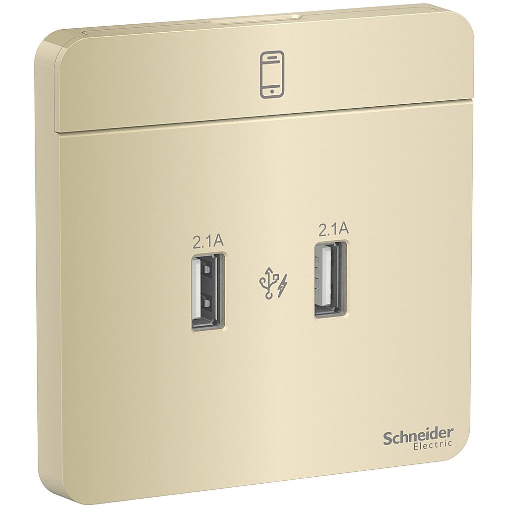 Schneider  AVATARON USB CHARGER 2 GANG  2.1A WINE GOLD