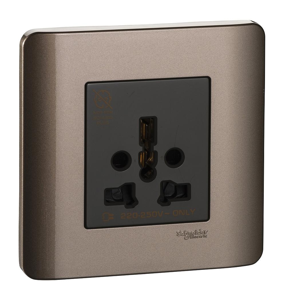 Schneider  ZENCELO INTERNATIONAL SOCKET 16A SILVER BRONZE