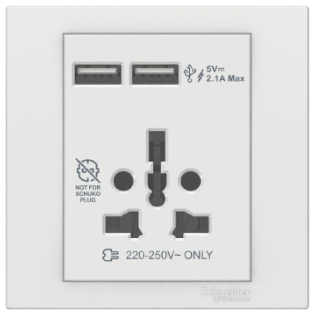 Schneider  VIVACE INT SOCKET W USB 2.1A 