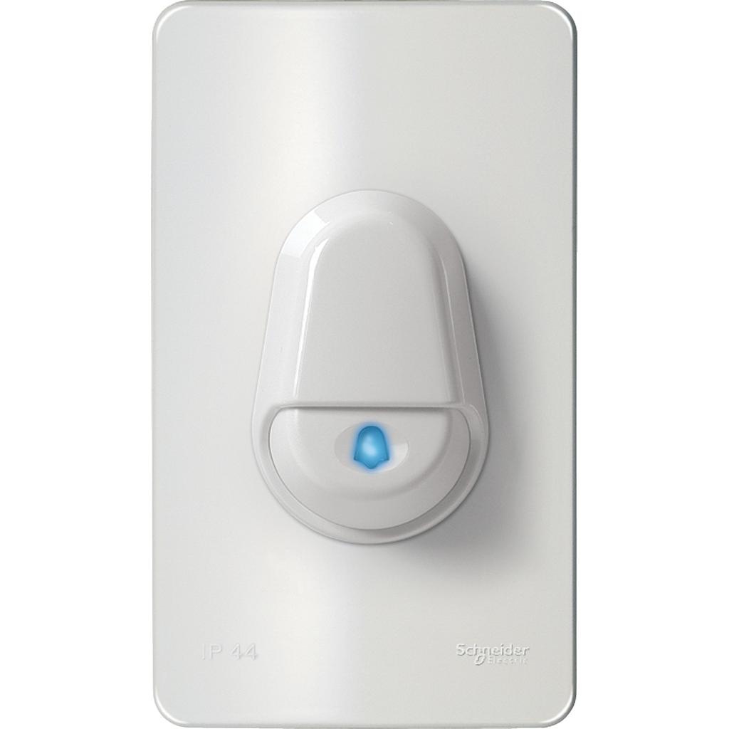 Schneider  KAVACHA  Bel Pintu tahan cuaca dengan indikator LED, IP44, Putih