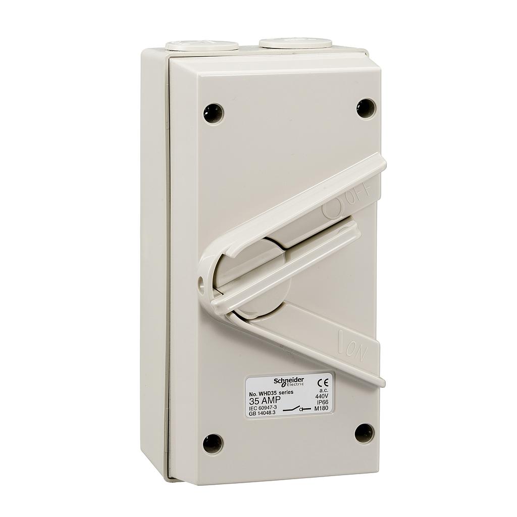 Schneider  KAVACHA  35A 440V Surface Mount Double Pole Isolating Switch