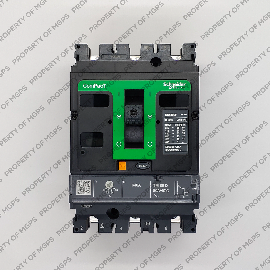 Schneider  NEW NSX100F 3P 80A TMD 36KA
