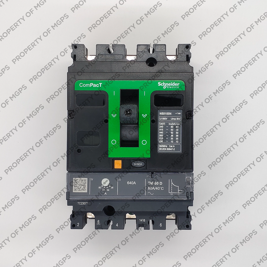 Schneider  NEW NSX100N 3P 80A TMD 50KA