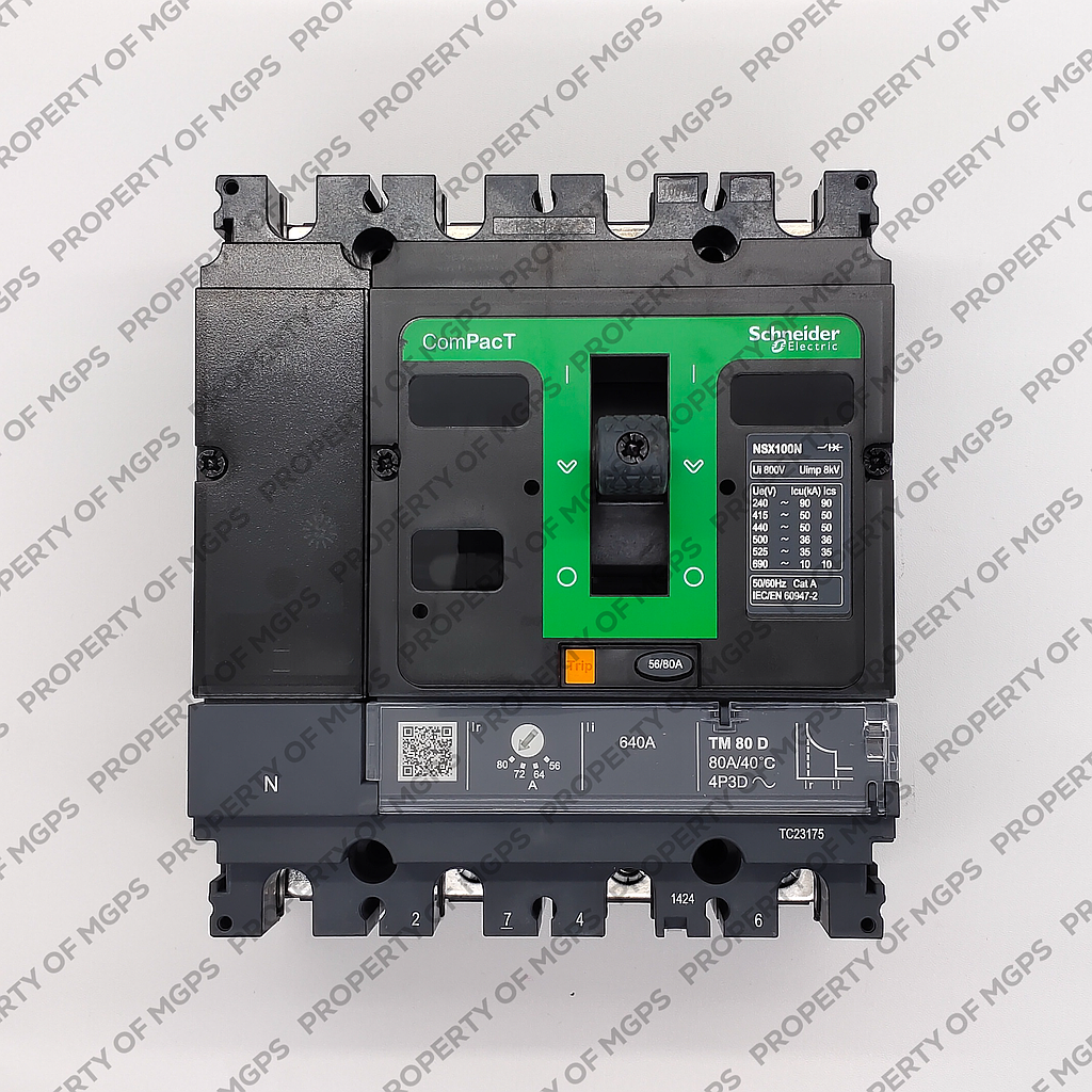 Schneider  NEW NSX100N 4P 80A TMD 50KA