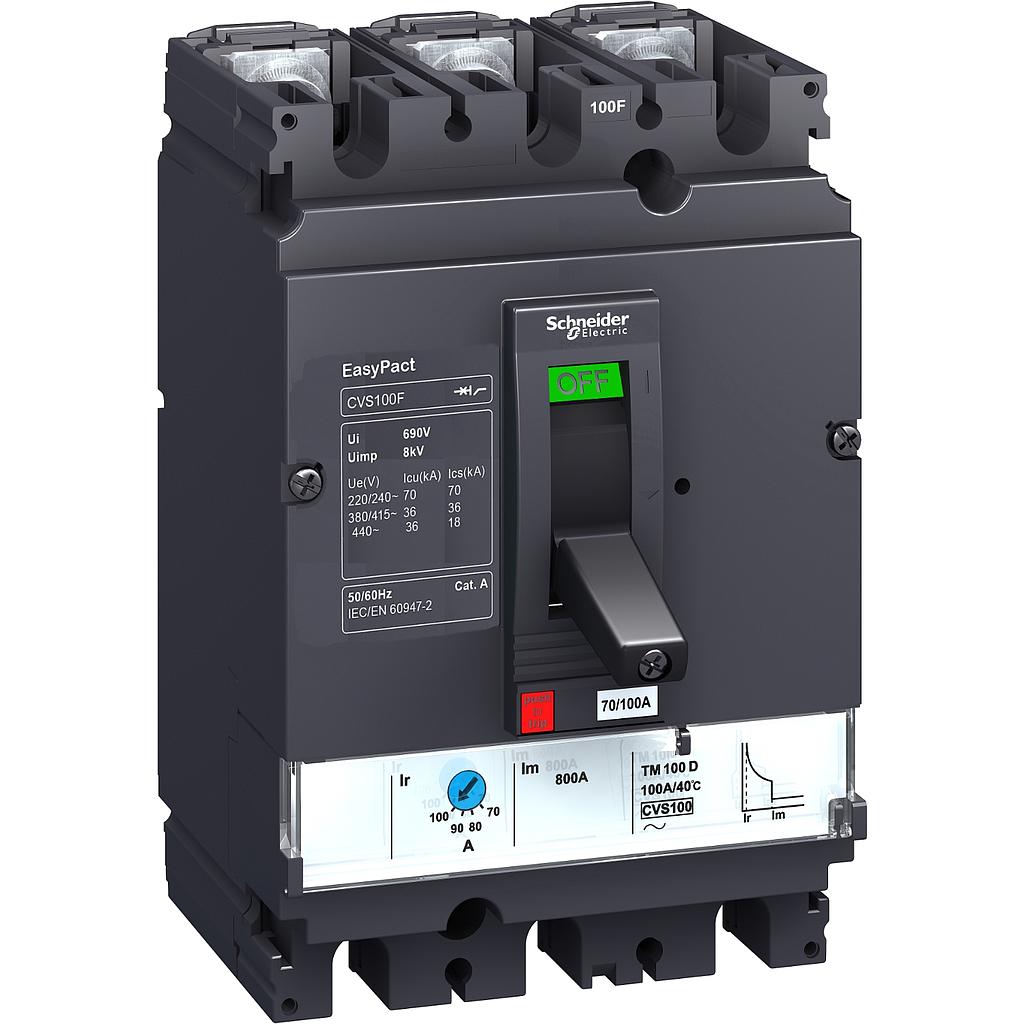 Schneider EasyPact CVS CVS100F 3P 80A 36KA TMD  