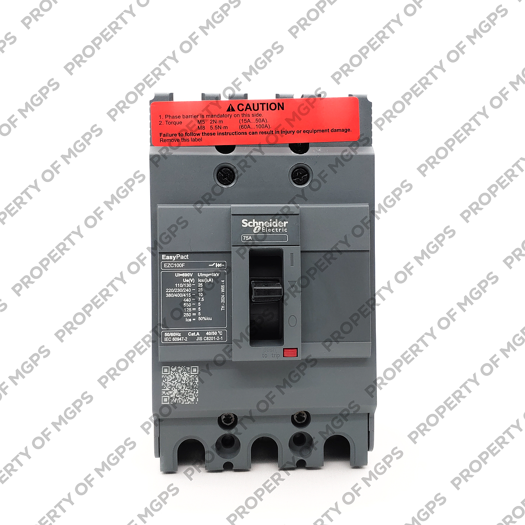 Schneider Easypact EZC EZC100F 3P 75A 10KA   