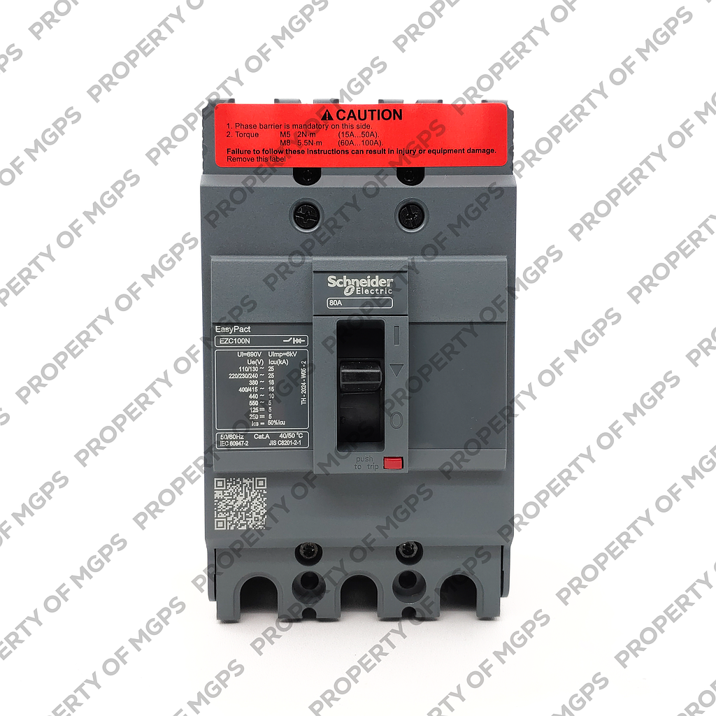 Schneider Easypact EZC EZC100N 3P 80A 18KA   