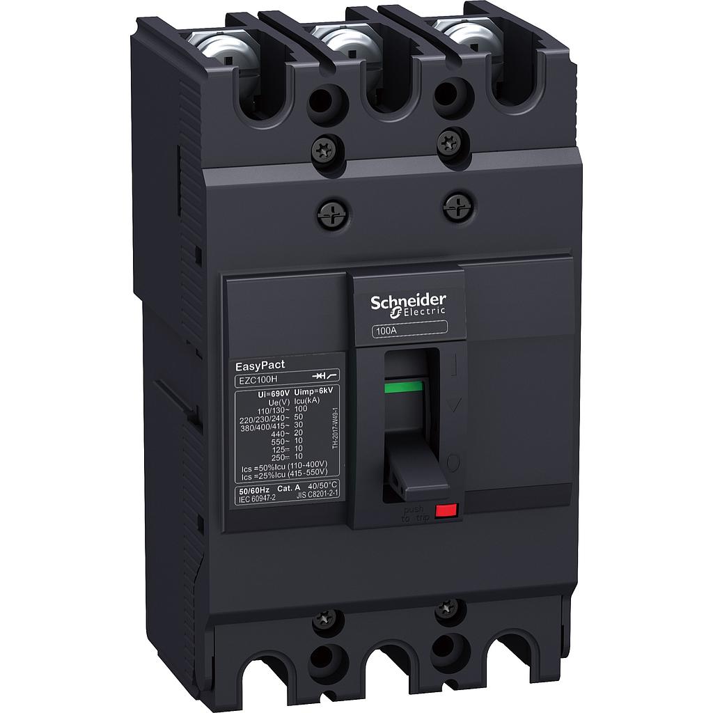 Schneider Easypact EZC Schneider Electric Easypact EZC MCCB EZC100H TMD - 100 A - 3P/3d - EZC100H3100