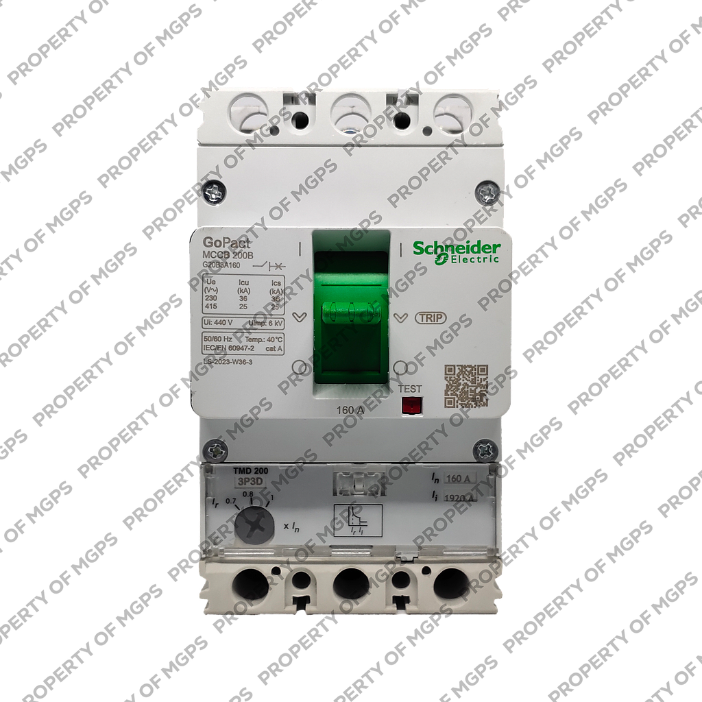 Schneider  MCCB GOPACT200B 3P 160A 25KA ADJUSTABLE