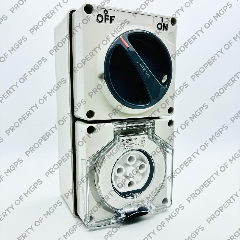   500V 20A 4 pin SW SKT IP66