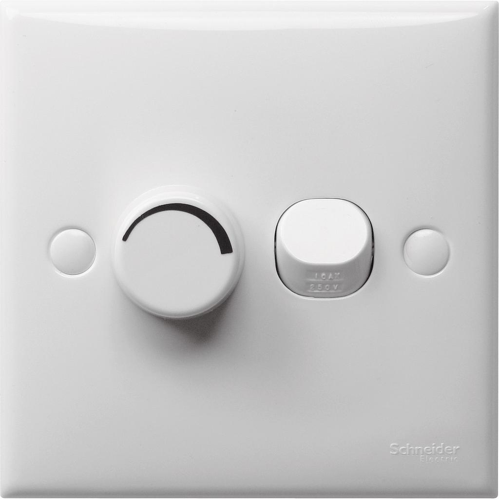 Schneider S-Classic Schneider Electric S-Classic Fan Kontrol - 1 Gang - 10AX - E32V400F_WE_G12