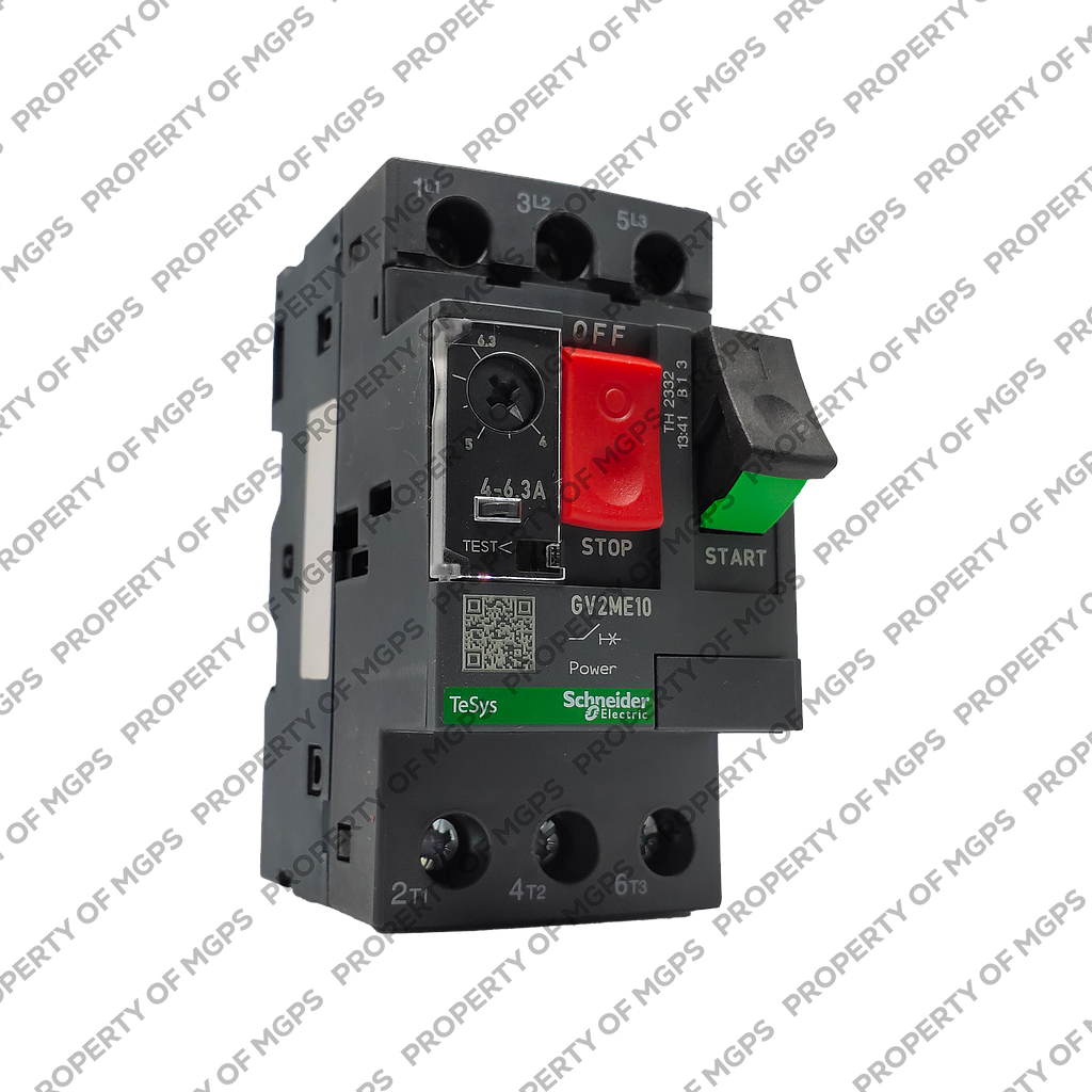 Schneider Tesys GV2 Motor circuit breaker, TeSys GV2, 3P, 4-6.3 A, thermal magnetic, screw clamp terminals