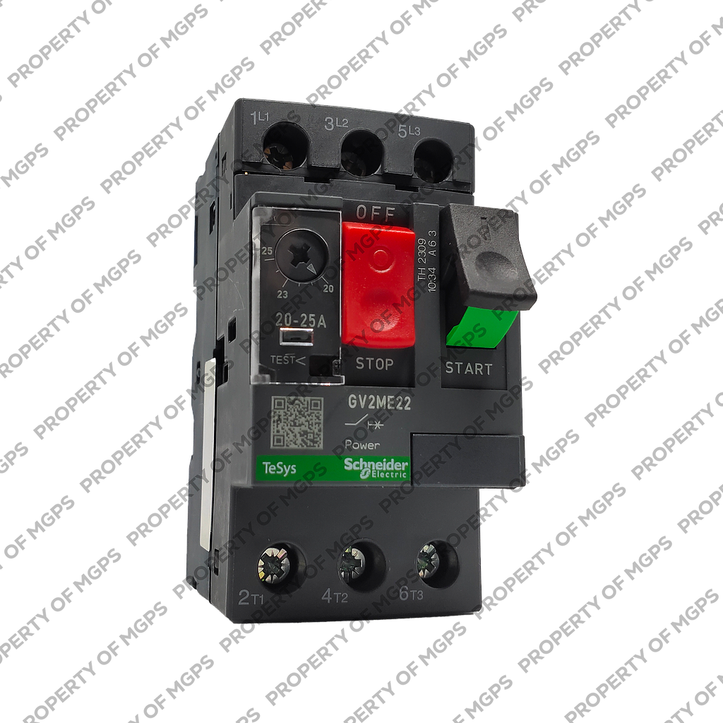 Schneider Tesys GV2 Motor circuit breaker, TeSys GV2, 3P, 20-25 A, thermal magnetic, screw clamp terminals