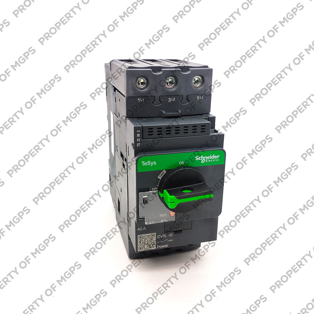 Schneider  Motor circuit breaker, TeSys GV3, 3P, 40 A, magnetic, rotary handle, EverLink terminals