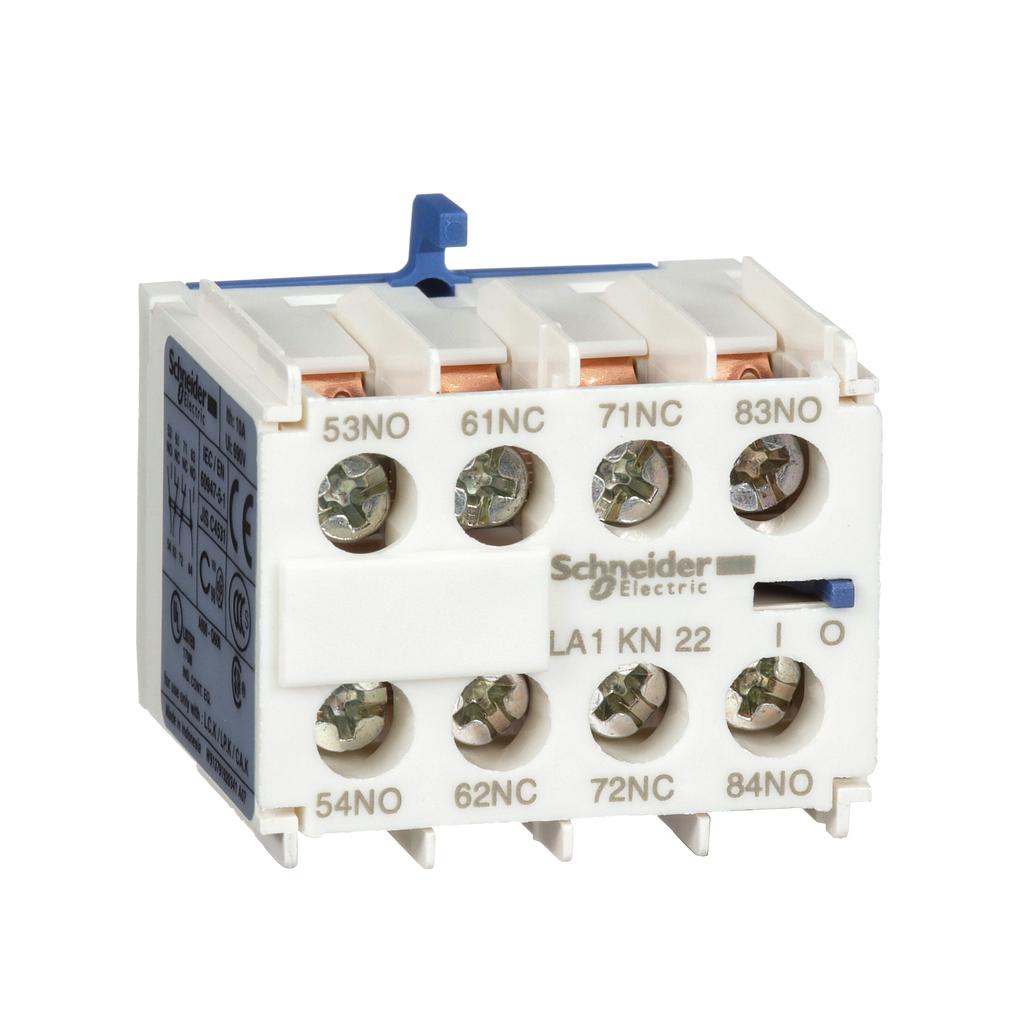 Schneider  TeSys K - Auxiliary contact block - 2 NO + 2 NC - screw-clamps terminals