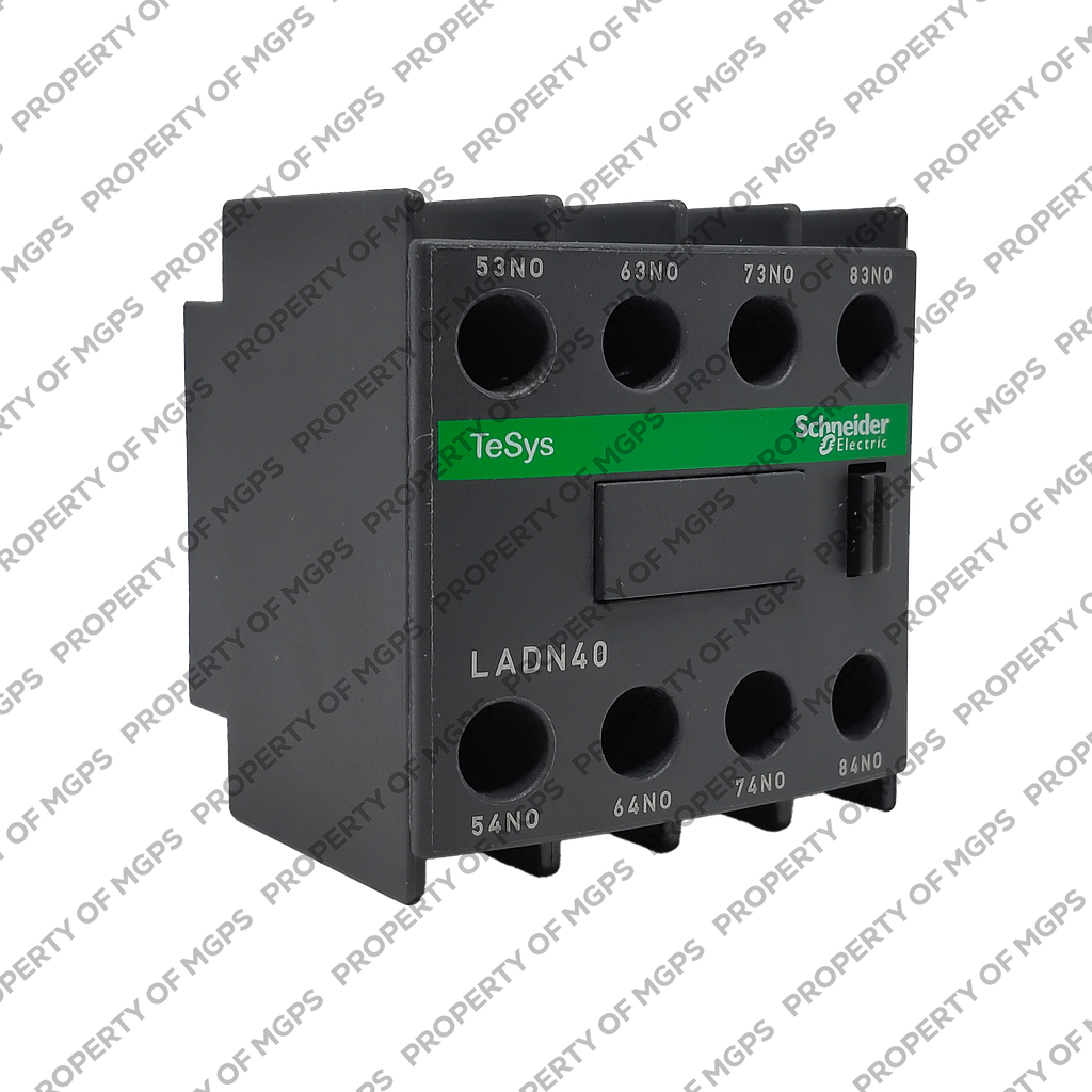 Schneider  Auxiliary contact block, TeSys D, 4NO, front mounting, screw clamp terminals