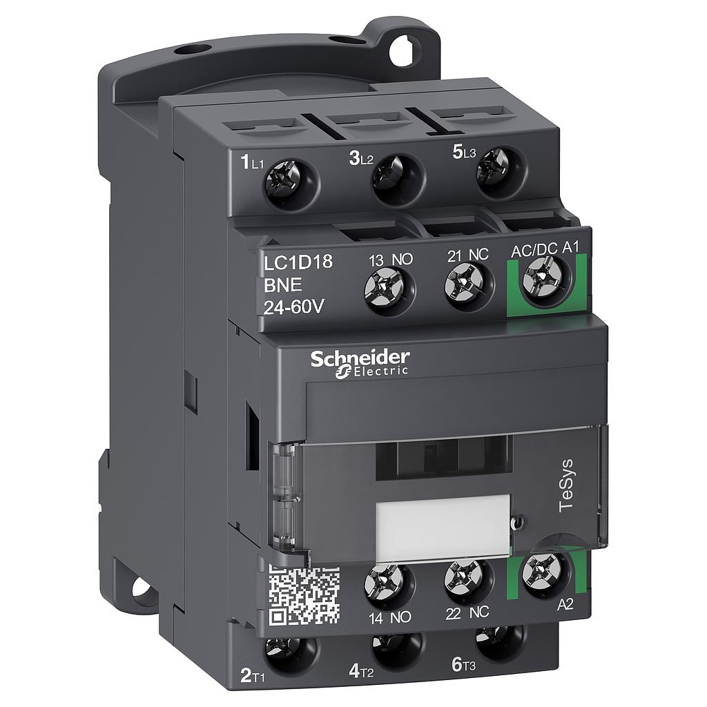 Schneider  TeSys D contactor 3P 18A AC-3 up to 440V coil 24-60V AC/DC