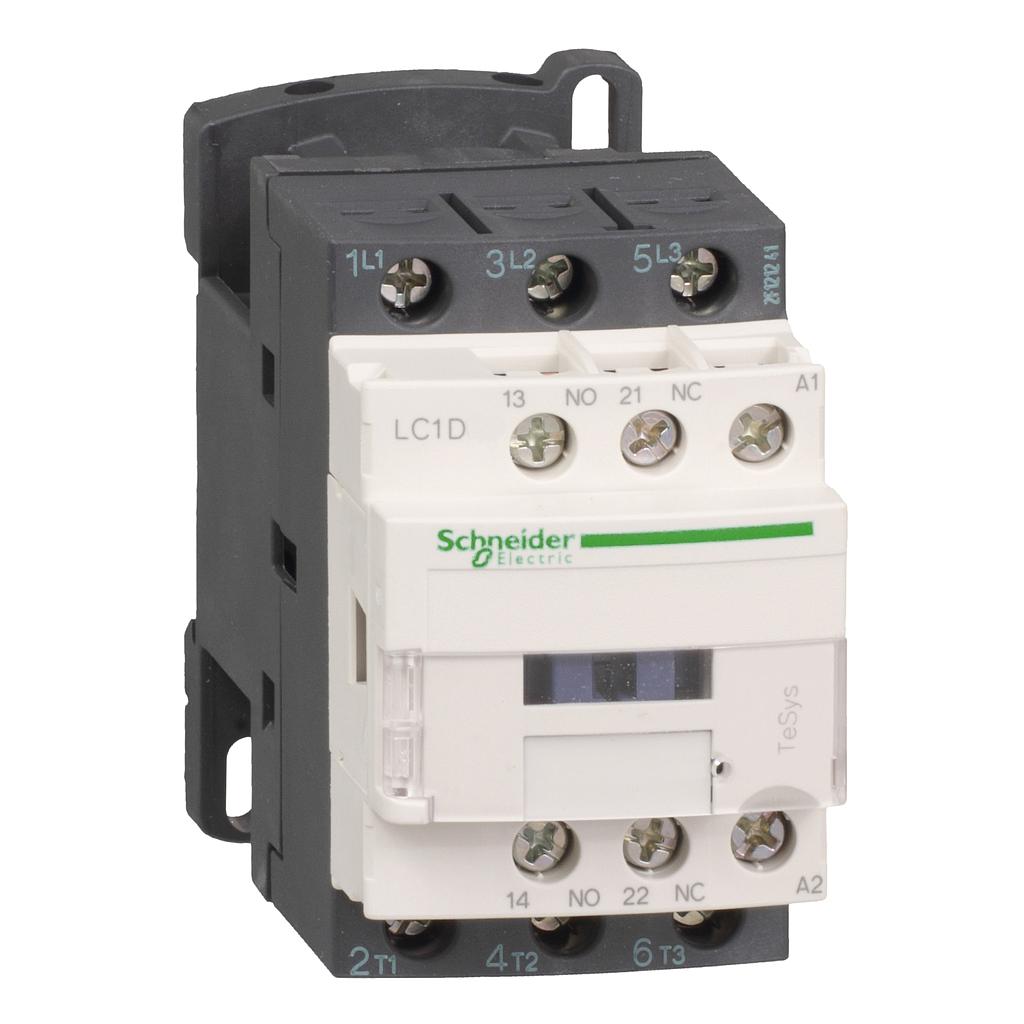 Schneider  TeSys D contactor - 3P(3 NO) - AC-3 -  440 V 18 A - 220 V AC coil