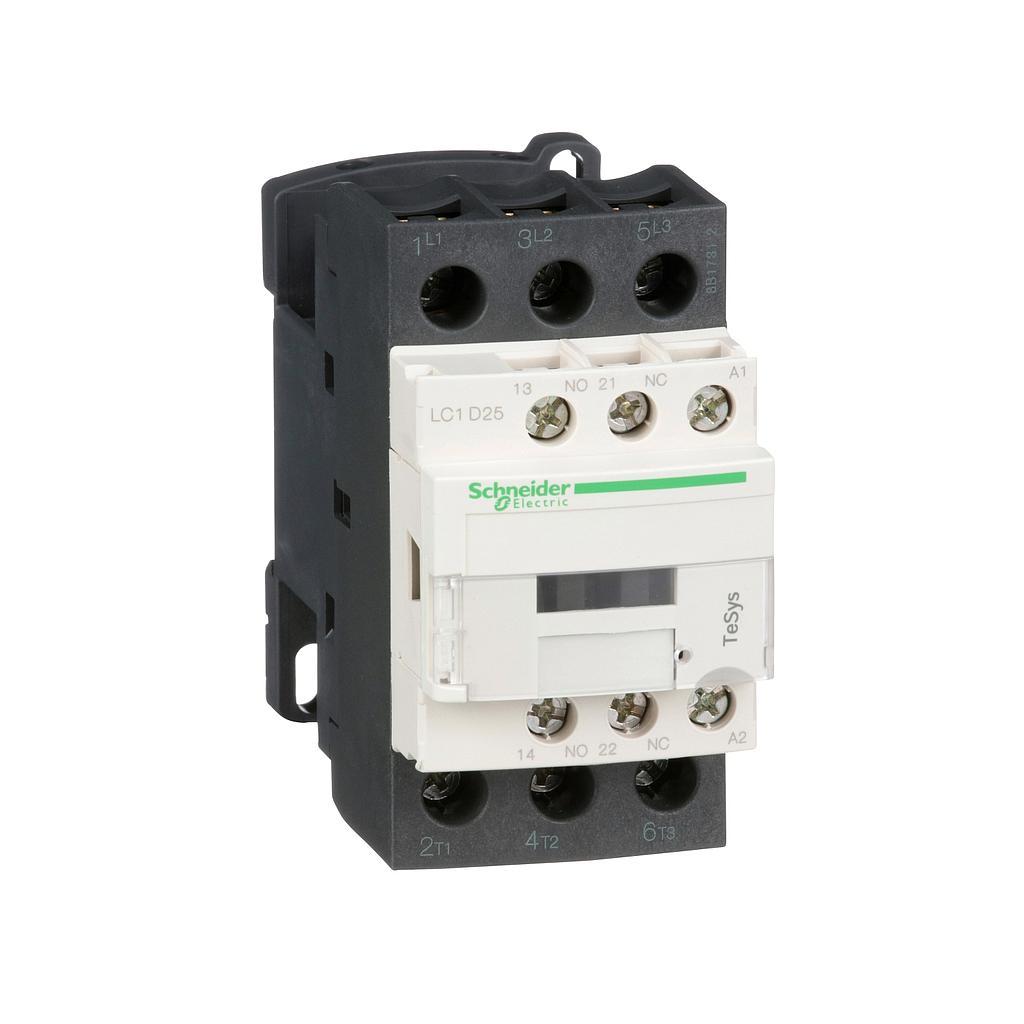 Schneider  TeSys D contactor - 3P(3 NO) - AC-3 -  440 V 25 A - 24 V AC coil