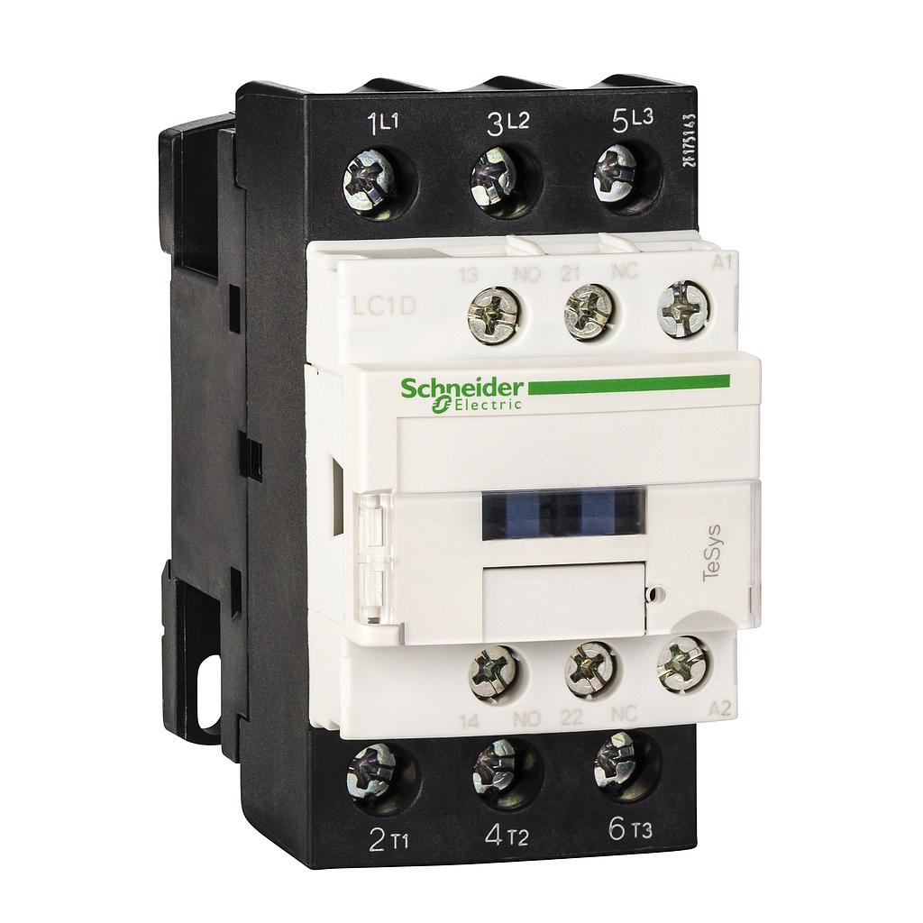 Schneider  TeSys D contactor - 3P(3 NO) - AC-3 -  440 V 38 A - 220 V AC 50/60 Hz coil