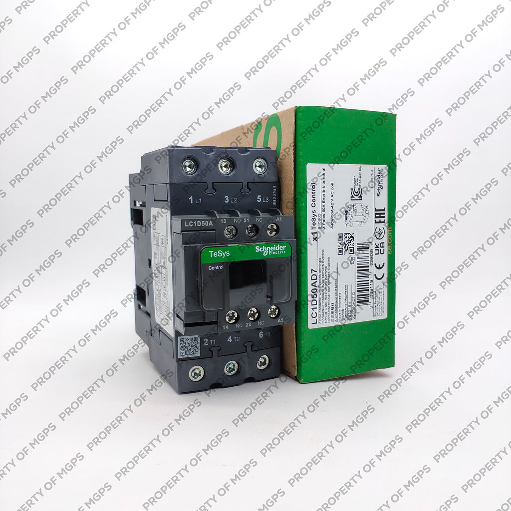 Schneider  TeSys D contactor - 3P(3 NO) - AC-3 -  440 V 50 A - 42 V AC 50/60 Hz coil