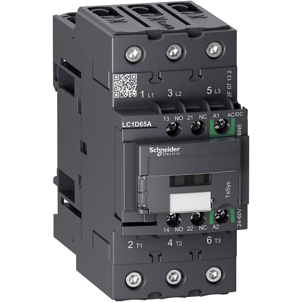 Schneider  TeSys D contactor 3P 65A AC-3 up to 440V coil 24-60V AC/DC coil EverLink