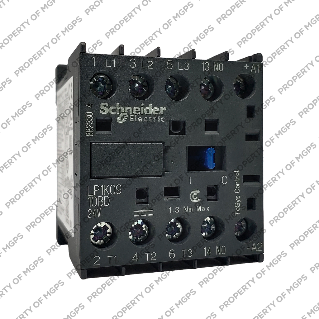 Schneider  TeSys K contactor - 3P - AC-3 &lt;= 440 V 9 A - 1 NO aux. - 24 V DC coil