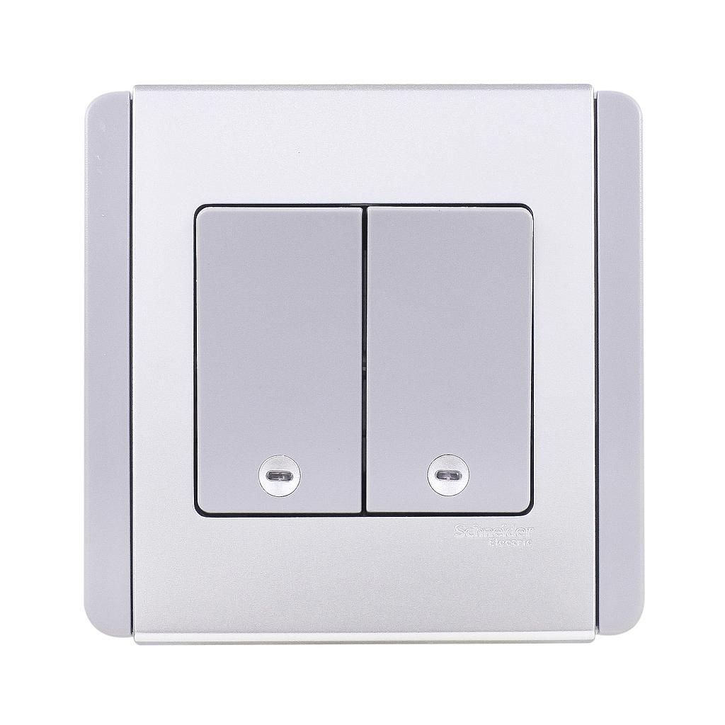 Schneider NEO NEO SAKLAR  2 GANG 1 ARAH VERTIKAL GREY SILVER