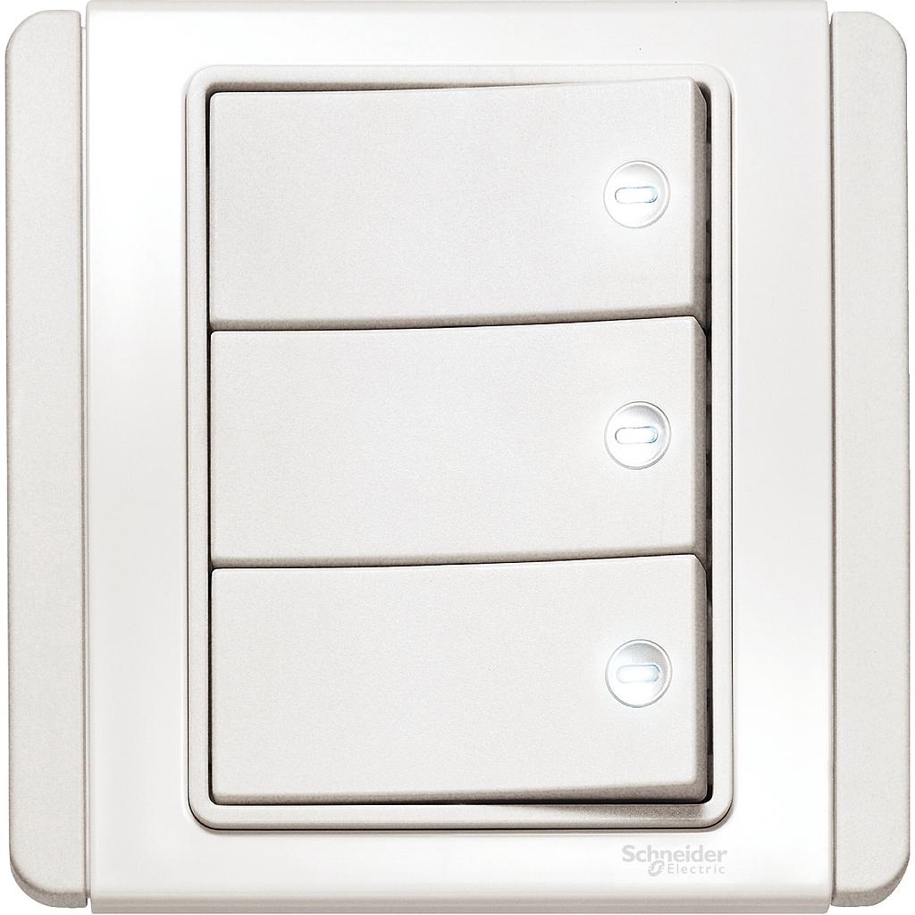 Schneider NEO NEO SAKLAR  3 GANG 1 ARAH HORIZONTAL PUTIH