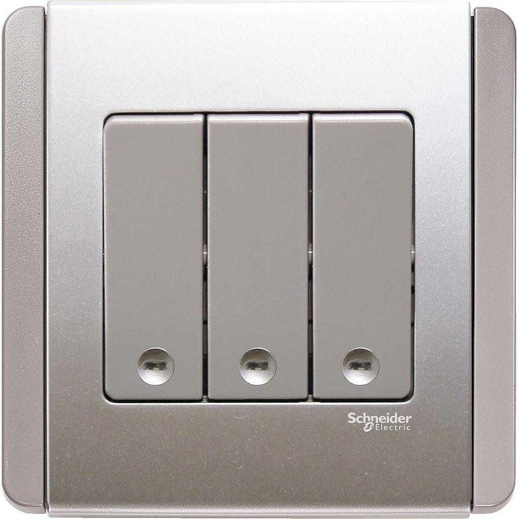 Schneider NEO NEO SAKLAR  3 GANG 1 ARAH VERTIKAL GREY SILVER