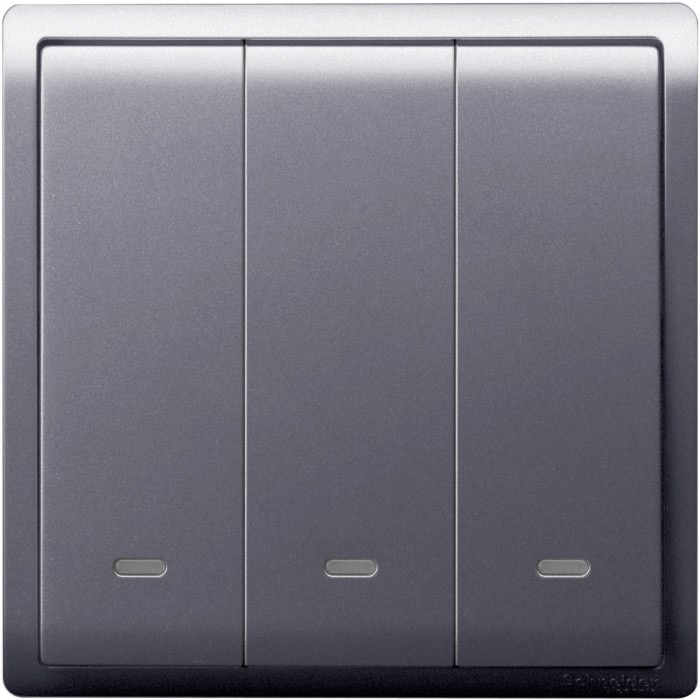 Schneider PIENO PIENO SAKLAR  3 GANG 1 ARAH 16A LAVENDER SILVER