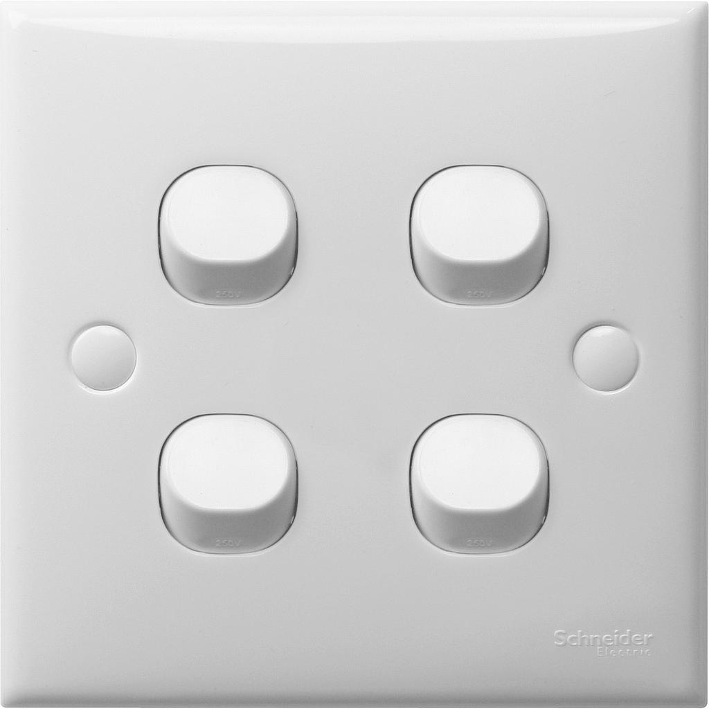 Schneider S-Classic CLASSIC SAKLAR  4 GANG 1 ARAH 10A  E34_1_2AR_WE_G3