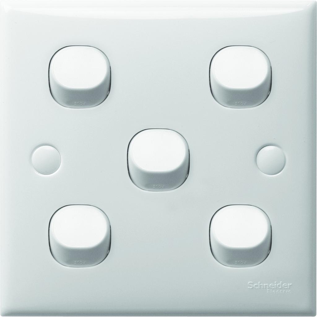 Schneider S-Classic Schneider Electric S-Classic Saklar Lampu - 5 Gang 1 Arah - E35_1_2AR_WE_G3