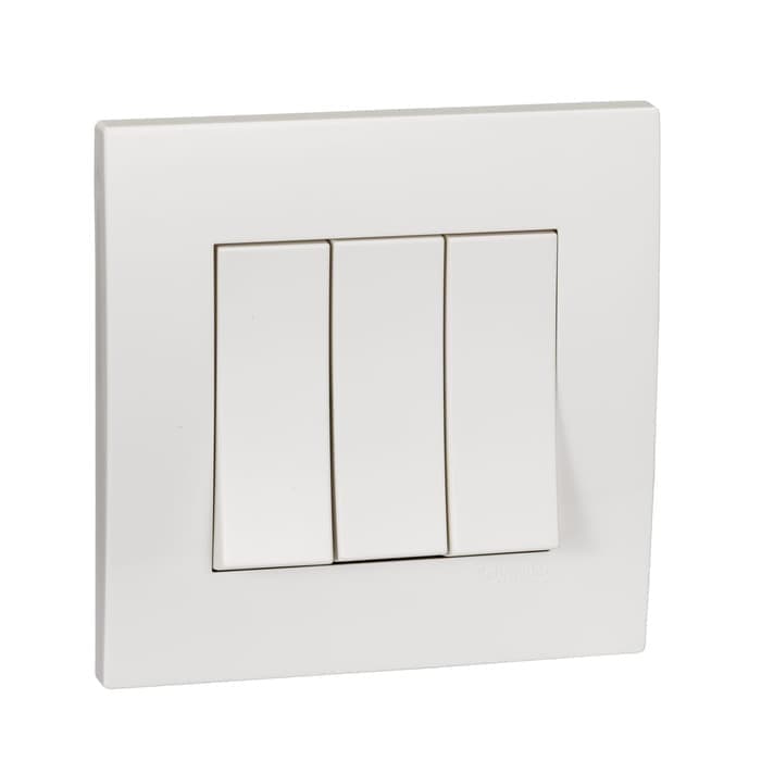 Schneider Vivace Schneider Electric Vivace Saklar Lampu - 3 Gang 2 Arah - KB33_WE_G3