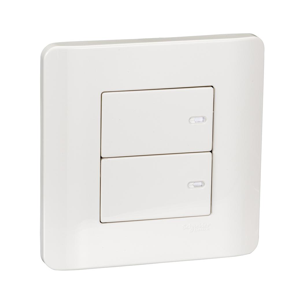 Schneider ZENcelo ZENCELO SAKLAR  2 GANG 2 ARAH  PUTIH