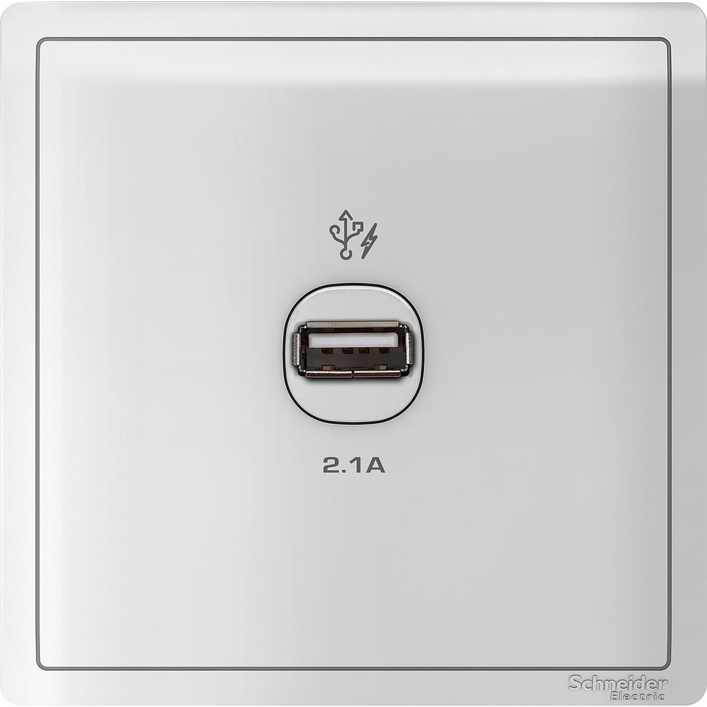 Schneider PIENO PIENO USB CHARGER 1 GANG 2.1A PUTIH
