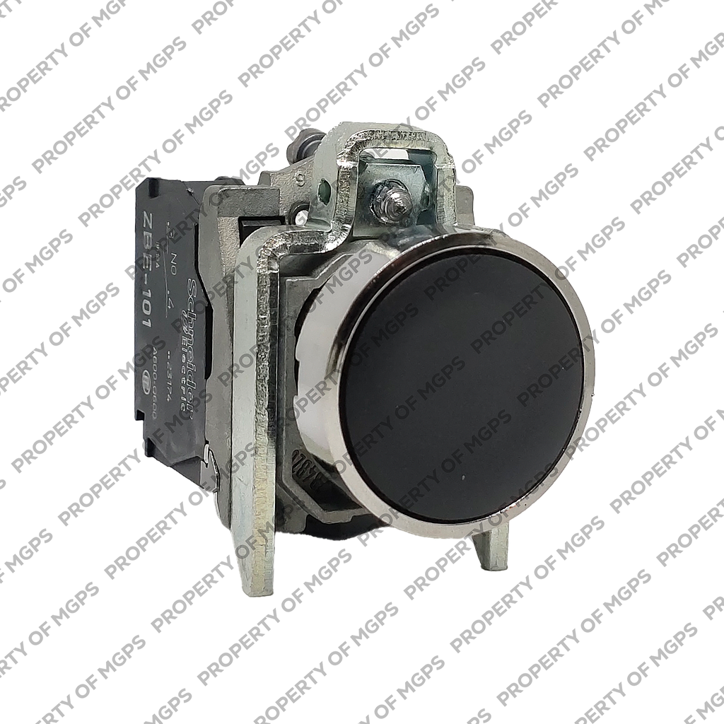 Schneider Harmony XB4 Push-button - 22 mm - Black - Metal Bezel - 1 NO - XB4BA21