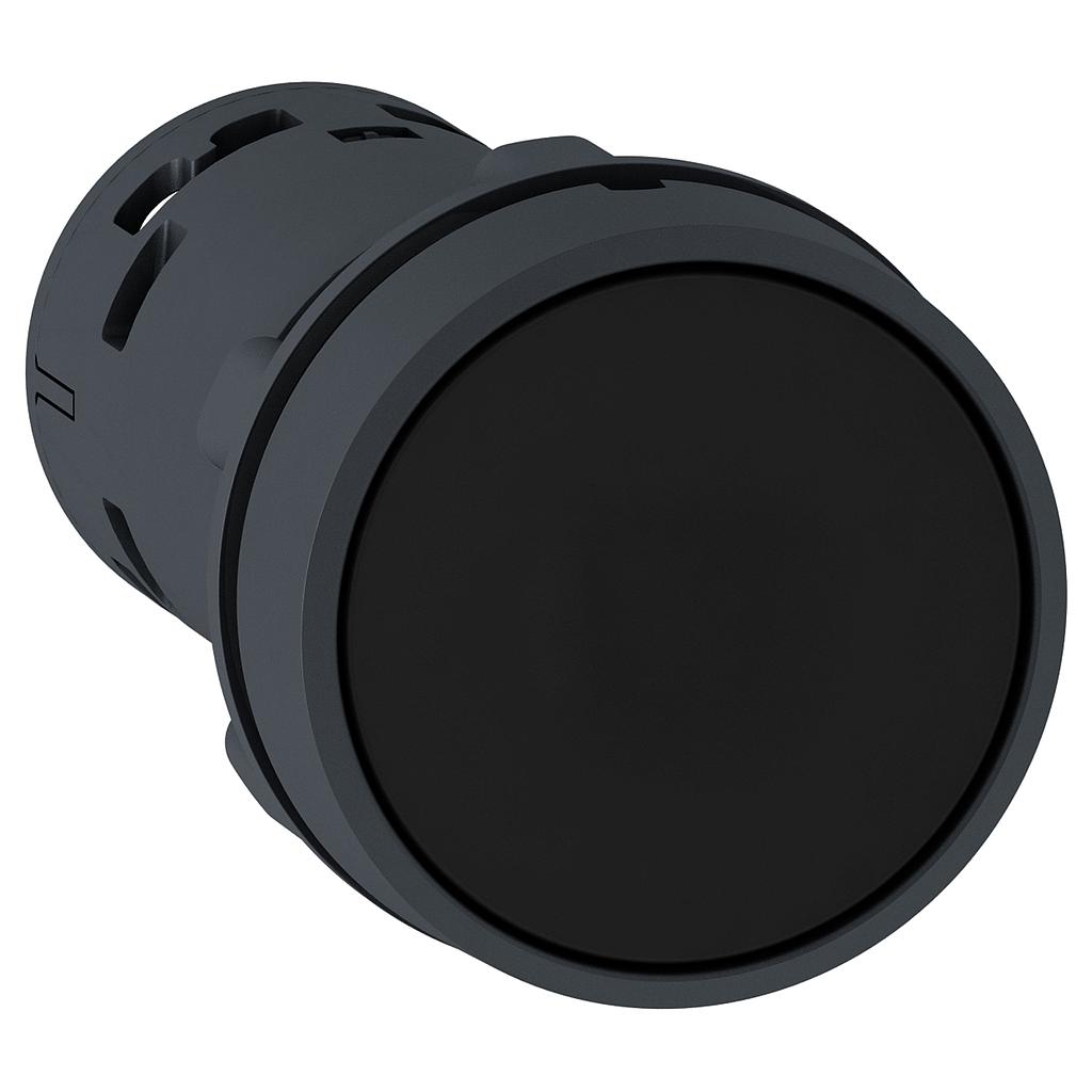 Schneider Harmony XB7 Monolithic Push-button - Flush - 22 mm - Black - 1 NO+1 NC - XB7NA25