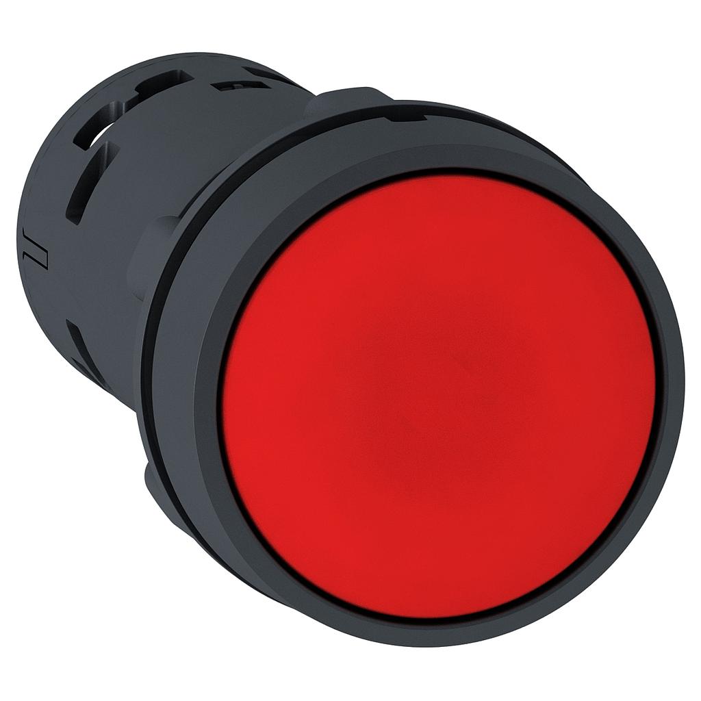 Schneider Harmony XB7 Monolithic Push-button - Flush - 22 mm - Red - O- 1 NO+1 NC - XB7NA45