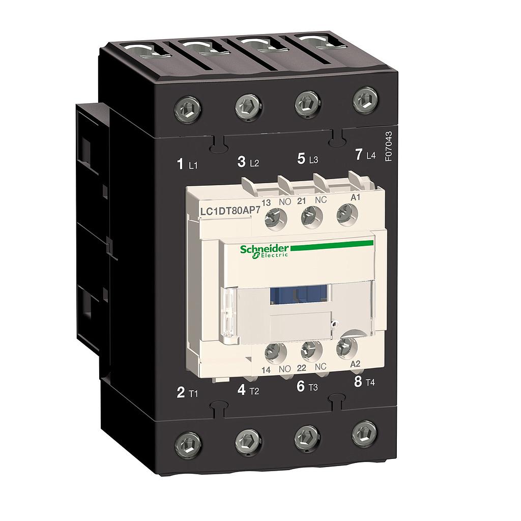 Schneider  TeSys D contactor - 4P(4 NO) - AC-1 - &lt;= 440 V 80 A - 110 V AC 50/60 Hz coil