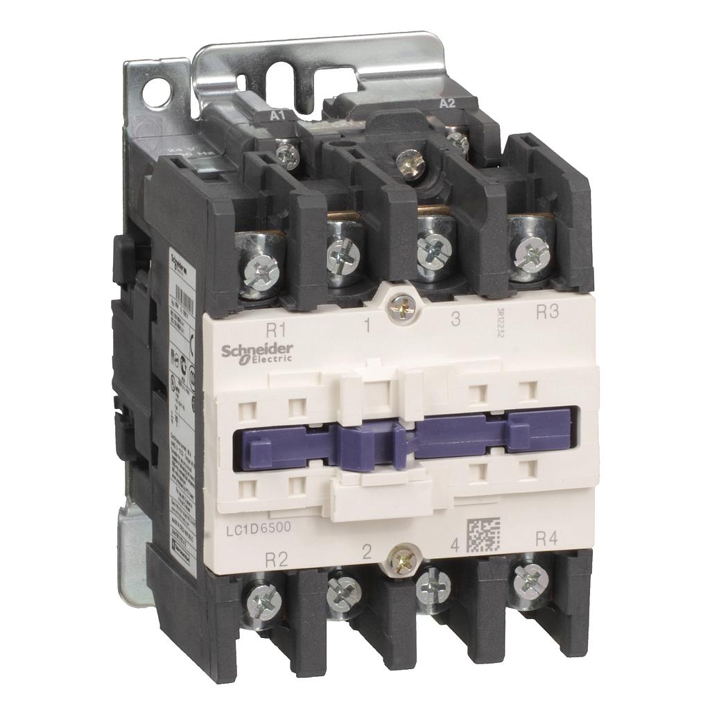 Schneider  TeSys D contactor - 4P(2 NO + 2 NC) - AC-1  440 V 80 A - 24 V AC 50/60 Hz coil