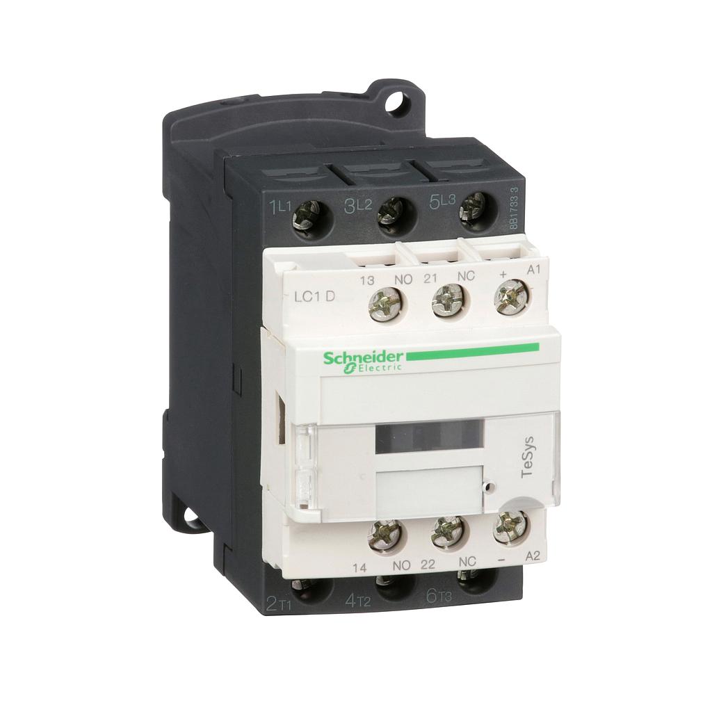 Schneider  TeSys D contactor - 3P(3 NO) - AC-3 -  440 V 18 A - 220 V DC coil