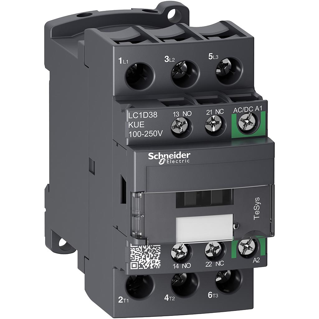 Schneider  TeSys D contactor 3P 38A AC-3 up to 440V coil 100-250V AC/DC