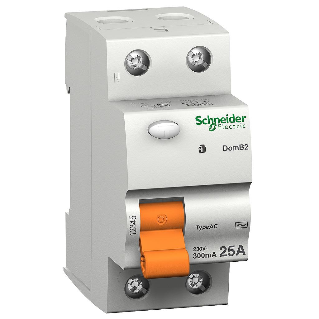 Schneider Domae RCCB DOMAE 2P 25A 300MA AC TYPE