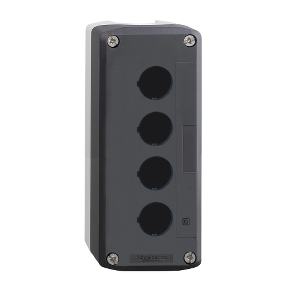 Schneider  Dark grey empty enclosure lid with light grey base - 4 cut-outs