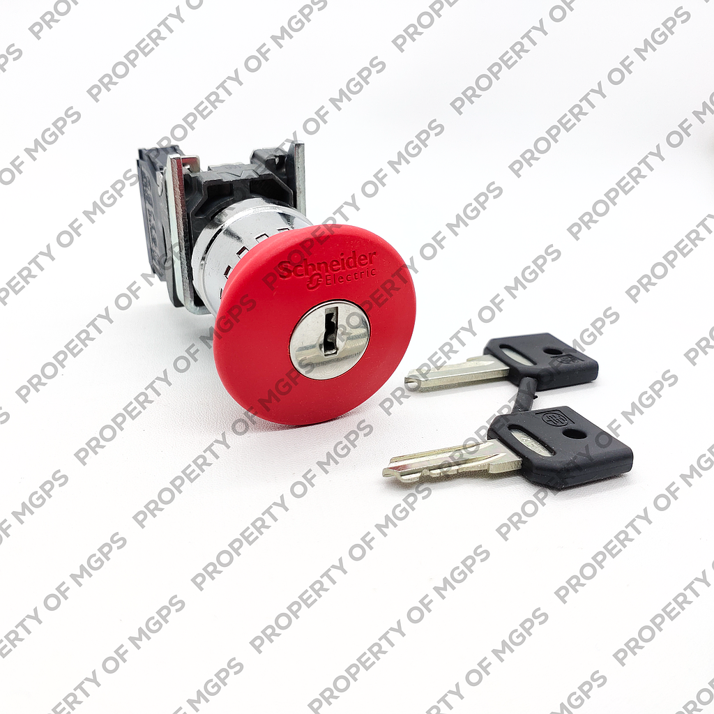 Schneider  Red (D)40 Emergency stop, switching off (D)22 latching key release 1NC