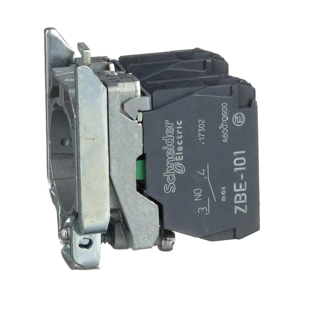 Schneider  Single contact block with body/fixing collar 2NO screw clamp terminal
