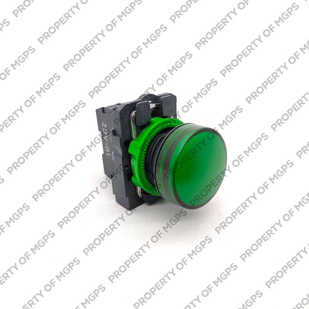 Schneider  Green complete pilot light (D)22 plain lens with integral LED 110.120V