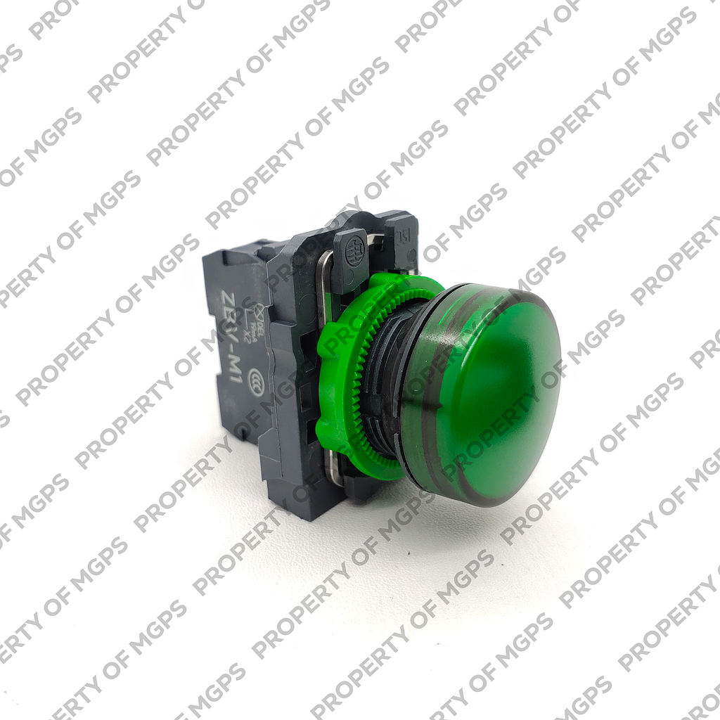 Schneider  Green complete pilot light (D)22 plain lens with integral LED 230.240V