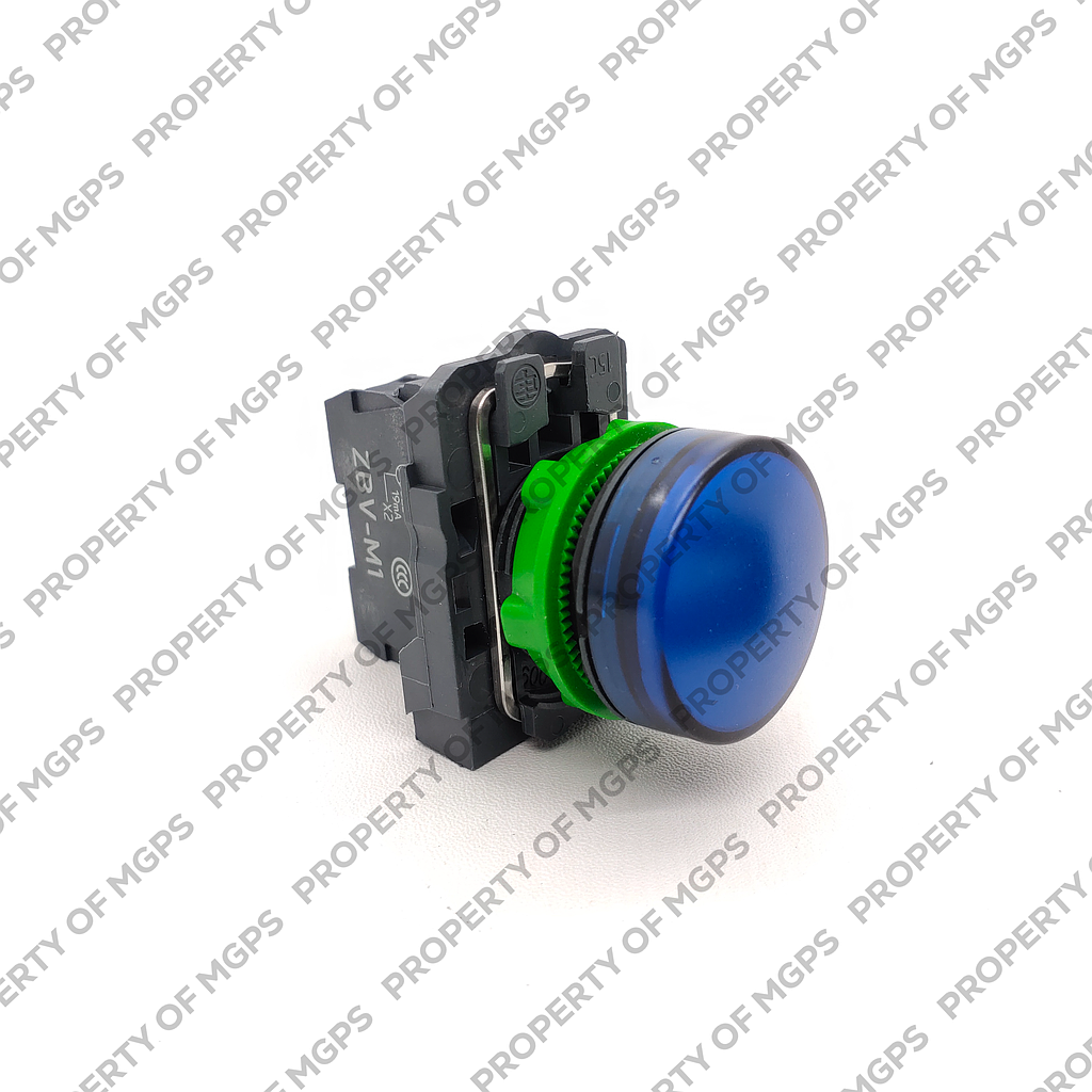 Schneider  Blue complete pilot light (D)22 plain lens with integral LED 230.240V